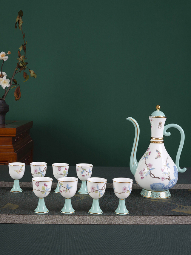 春华酒壶高脚杯白酒杯套装家用